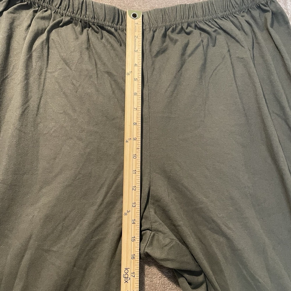 Woman Within Sweatpants Womens 3X Olive Green Stretch Cropped Capri Wide Leg - Picture 6 of 7